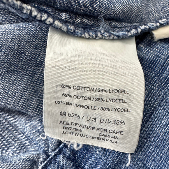 Madewell Womens XL Blue 70s Retro Cropped Fit V-Neck Long Sleeve Denim Wap Top - Picture 10 of 15